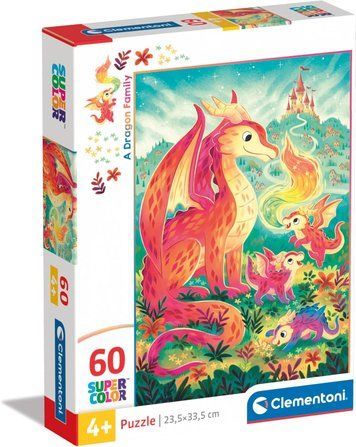 Пазл Clementoni: SuperColor &mdash; Dragon Family / Родина драконів (60 елементів) &mdash; 26600 26600 фото