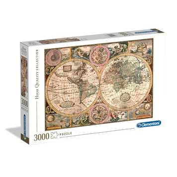 Пазл CLEMENTONI: HIGH QUALITY COLLECTION &mdash; СТАРОВИННАЯ КАРТА МИРА / OLD MAP (3000 элементов) 33531 33531 фото