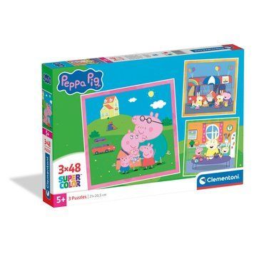 Пазл Clementoni: SuperColor &mdash; Peppa Pig / Свинка Пеппа (3 x 48 елементів) &mdash; 25001 25001 фото