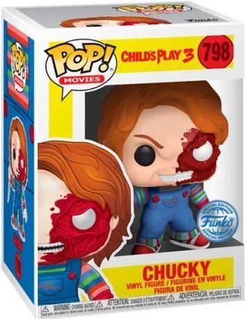 Фігурка Чакі (Половина обличчя / Бойові пошкодження) &mdash; Funko Pop! MOVIES: CHILD'S PLAY &mdash; CHUCKY HALF FACE  #798 43032  фото