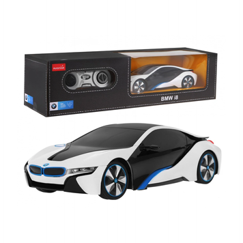 Машинка BMW i8 білий RASTAR модель 1:24 Авто на дистанційному керуванні + пульт 2,4 ГГц ZRC.48400.BIA фото