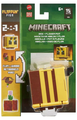 Фигурка-трансформер Mattel: Minecraft &mdash; Flippin' Figs / Пчела и Цветочный горшок &mdash; HTL51 HTL51 фото