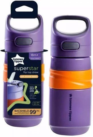 Спортивна пляшечка Tommee Tippee: Superstar &mdash; Purple / Фіолетова (500 мл)  &mdash; 447865 447865 фото
