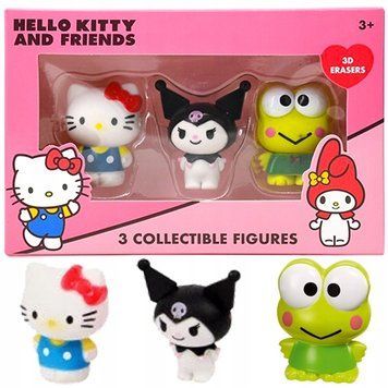 Фигурка Hello Kitty и ее друзья (Хелло Китти, Куроми, Кероппи), набор из 3 резинок 1085210 фото