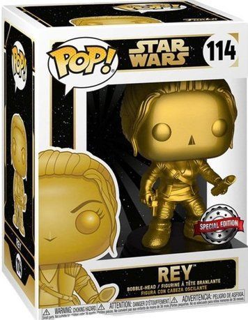Фигурка Рей (Золотая) &mdash; Funko Pop! STAR WARS &mdash; REY (GOLDEN) #114 43021 фото