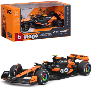 Автомодель Bburago: McLaren F1 MCL38 (2024) &mdash; Ландо Норріс №4 (1:43) &mdash; 18-38214 18-38214 фото