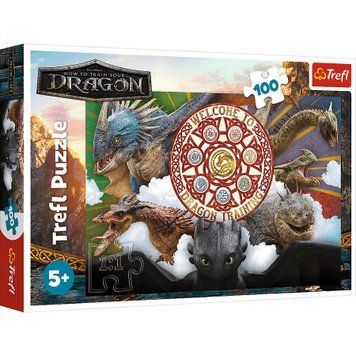Пазл Trefl: DreamWorks Dragons &mdash; Драконы в действии (100 эл.) &mdash; 16524 16524 фото