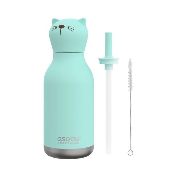 Термопляшка із соломинкою Asobu Bestie Cat Котик 460 мл SBV44 CAT фото