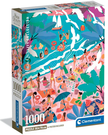 Пазл CLEMENTONI: HIGH QUALITY COLLECTION &mdash; НЕДІЛЯ НА ПЛЯЖІ / SUNDAY AT THE BEACH (1000 елементів) 39938 39938 фото